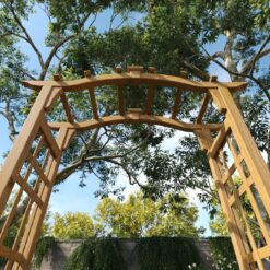 Vita Mezza 4.92-ft W x 7.13-ft H Flat Golden Brown Cedar Garden Arbor
