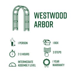 Vita Mezza 4.92-ft W x 7.13-ft H Flat Golden Brown Cedar Garden Arbor