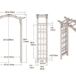 Vita Mezza 4.92-ft W x 7.13-ft H Flat Golden Brown Cedar Garden Arbor