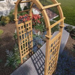 Vita Urban 3.92-ft W x 7.39-ft H Arched Golden Brown Cedar Garden Arbor