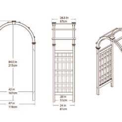 Vita Urban 3.92-ft W x 7.39-ft H Arched Golden Brown Cedar Garden Arbor