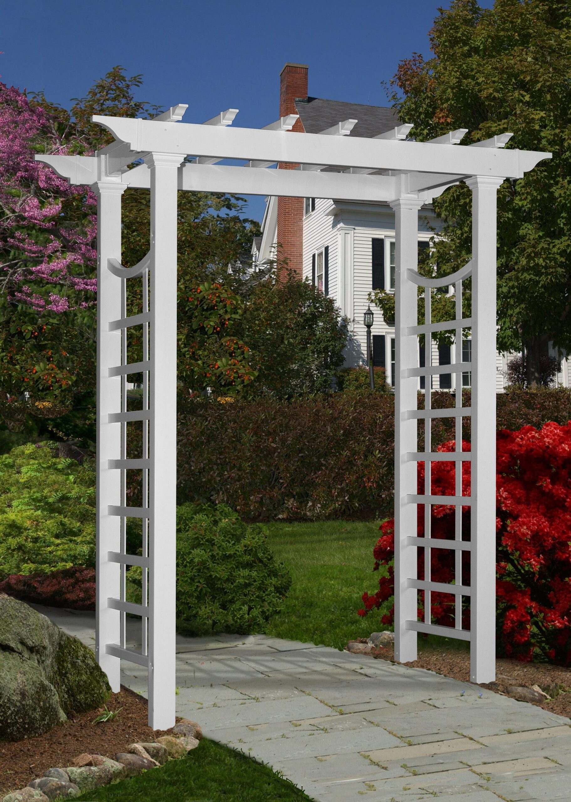 Vita Classic 4.75-ft W x 7.31-ft H Flat White PVC Garden Arbor