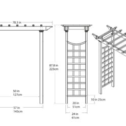 Vita Classic 4.75-ft W x 7.31-ft H Flat White PVC Garden Arbor
