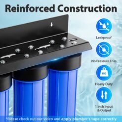 iSpring WGB32BM 3-Stage Water Filter Triple-stage 15-GPM Mechanical filtration Well water Whole House Water Filtration System
