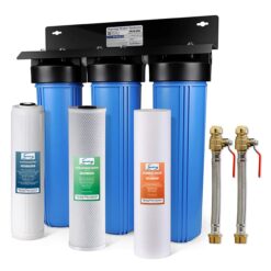 iSpring Whole House Water Filter with Ball Valve Triple-stage 15-GPM Mechanical filtration Well water Whole House Water Filtration System