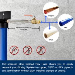 iSpring Whole House Water Filter with Ball Valve Triple-stage 15-GPM Mechanical filtration Well water Whole House Water Filtration System