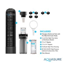 AQUASURE Serene Series Dual-stage 10-GPM Scale control media Hard water Whole House Water Filtration System