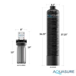 AQUASURE Serene Series Dual-stage 10-GPM Scale control media Hard water Whole House Water Filtration System