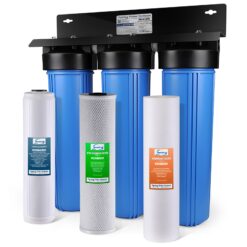 iSpring WGB32B-PB 3-Stage Whole House Water Filter Triple-stage 15-GPM Mechanical filtration Well water Whole House Water Filtration System