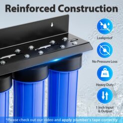 iSpring WGB32B-PB 3-Stage Whole House Water Filter Triple-stage 15-GPM Mechanical filtration Well water Whole House Water Filtration System