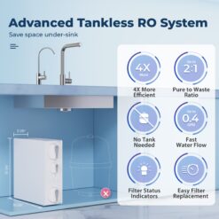 iSpring Triple-stage Carbon Block Reverse Osmosis Filtration Under Sink Water Filtration System