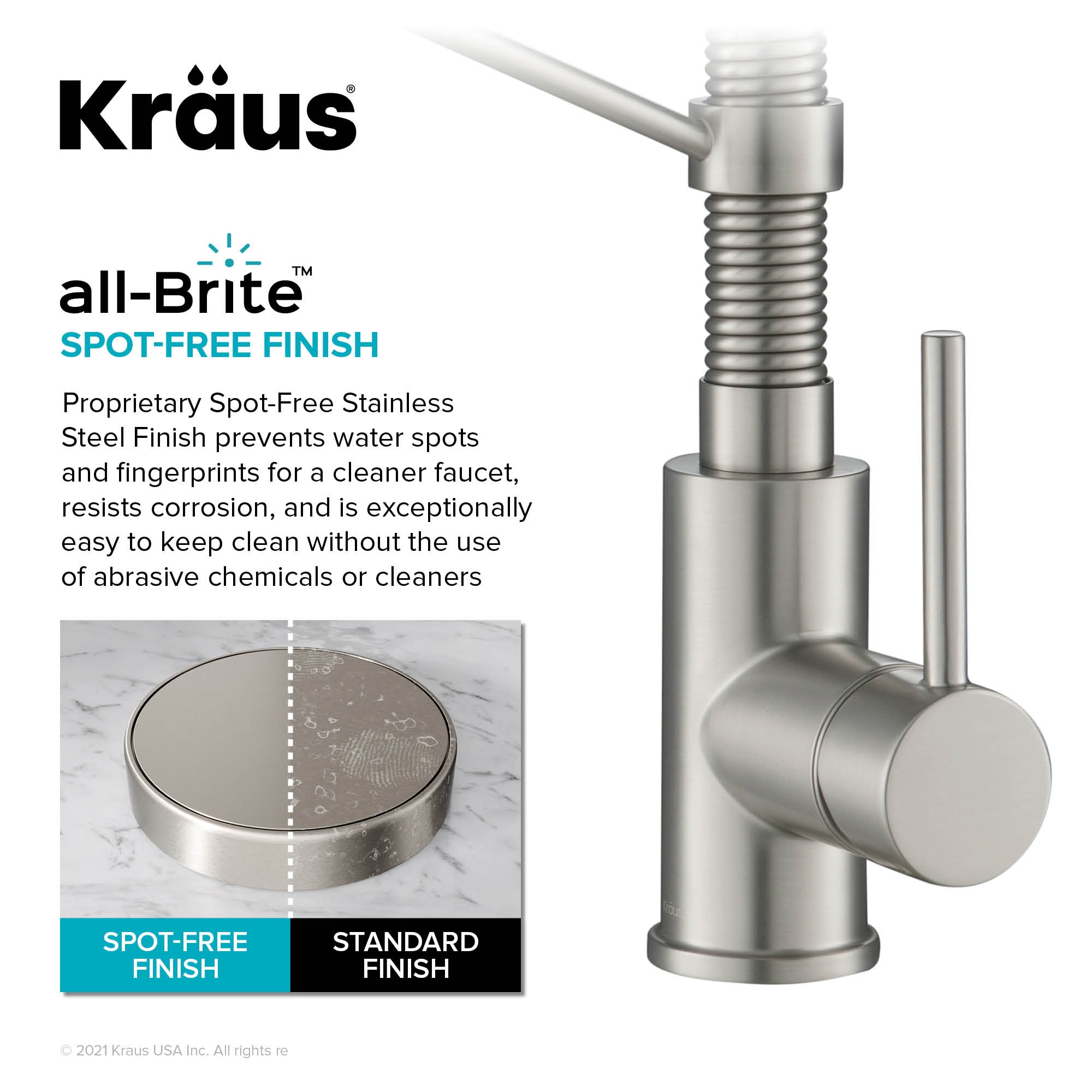 Kraus Purita Dual-stage Carbon Block Under Sink Water Filtration System with Spot Free Stainless Steel Faucet