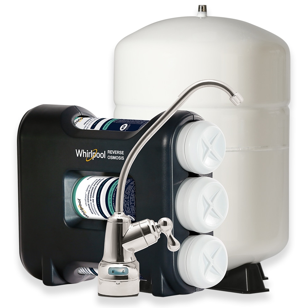 Whirlpool Triple-stage Carbon Block Reverse Osmosis Filtration Under Sink Water Filtration System with Designer Chrome Faucet