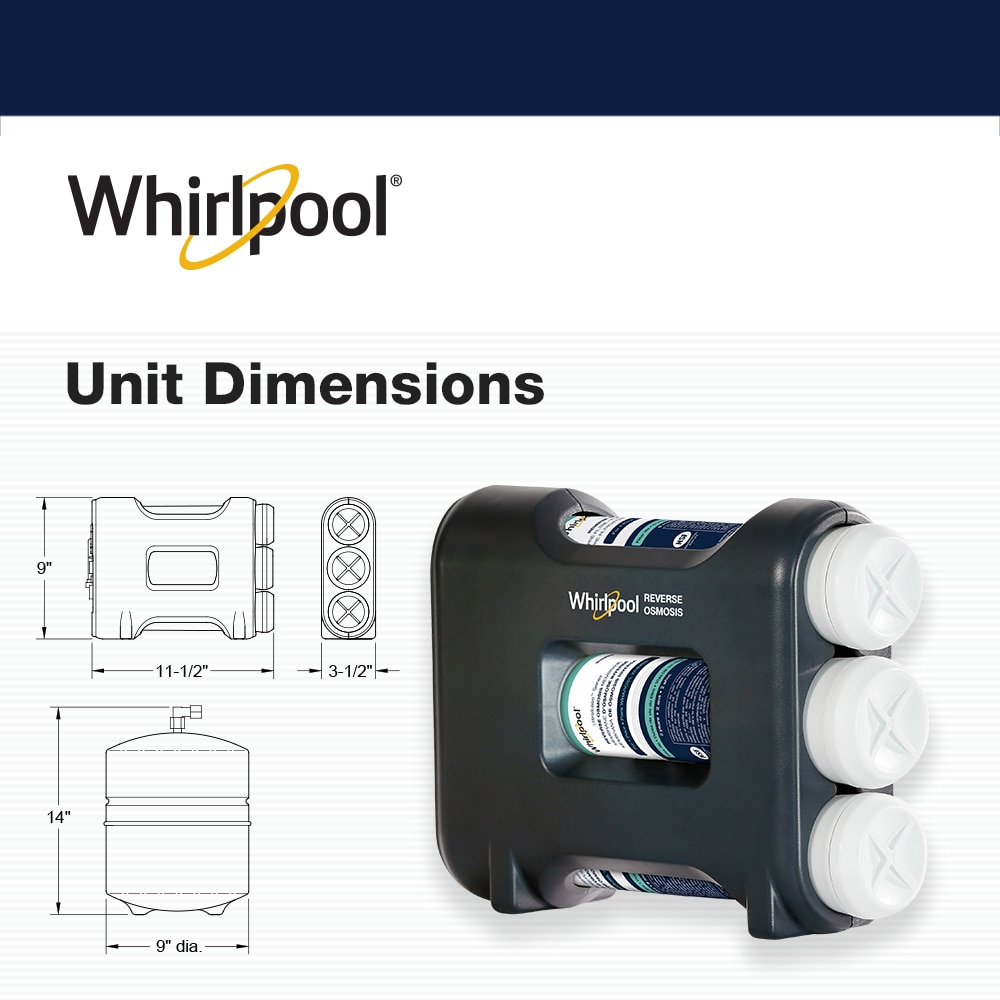 Whirlpool Triple-stage Carbon Block Reverse Osmosis Filtration Under Sink Water Filtration System with Designer Chrome Faucet