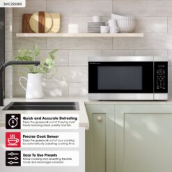 Sharp 2.2-cu ft Large (Greater than 1.5-cu ft) 1200 -Watt Sensor Cooking Controls Countertop Microwave ( Stainless Steel )