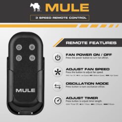 MULE 18-in Oscillation Indoor or Outdoor Black Wall Mounted Fan