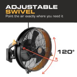 MULE 18-Inches Indoor or Outdoor Black Wall Mounted Fan