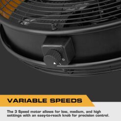 MULE 18-Inches Indoor or Outdoor Black Wall Mounted Fan