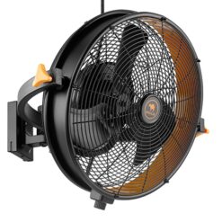 MULE 18-Inches Indoor or Outdoor Black Wall Mounted Fan