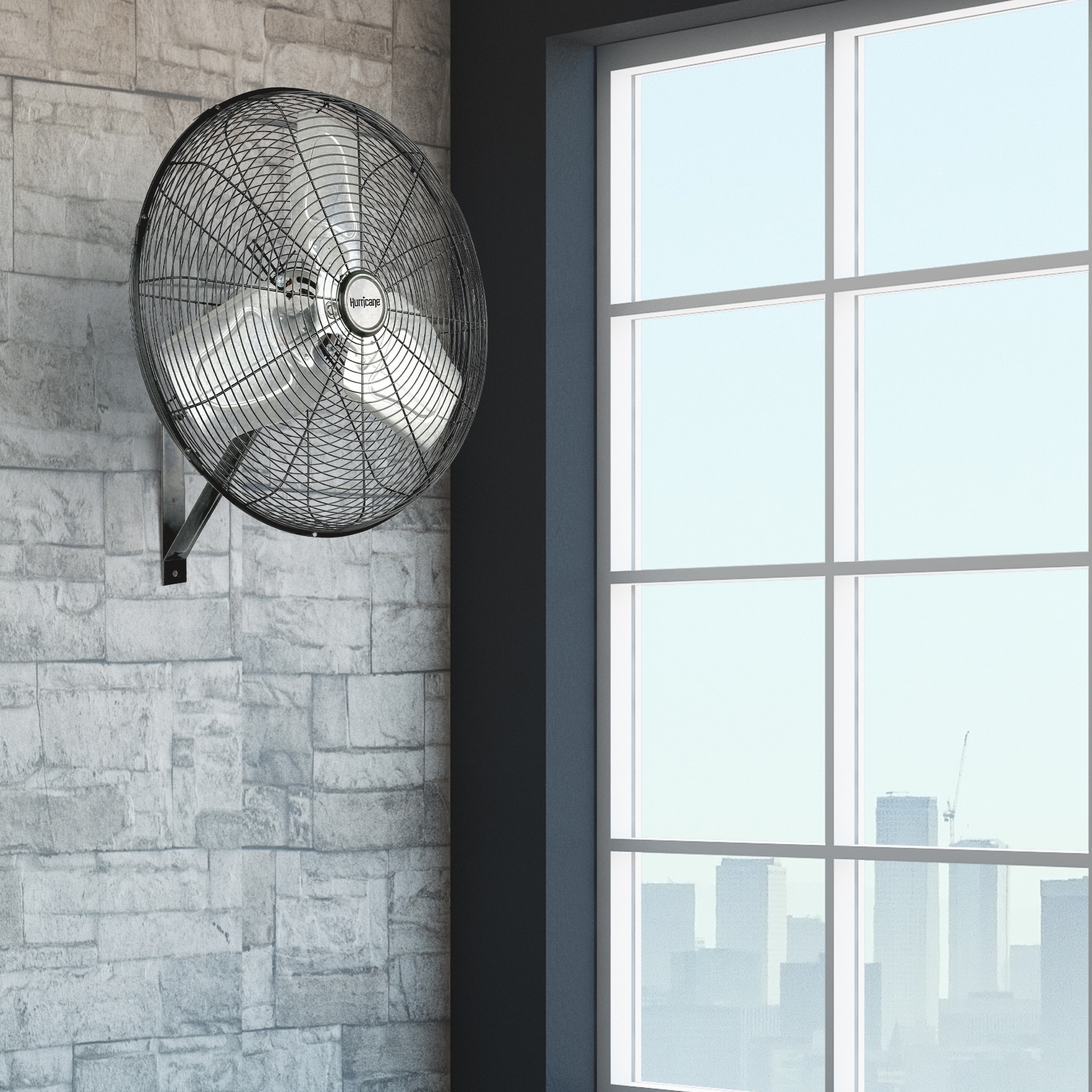 Hurricane 20-Inches Oscillation Indoor Black Wall Mounted Fan