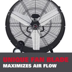 Ecomax 36-in 120 -Volt High Velocity Indoor/Outdoor Black Industrial Fan