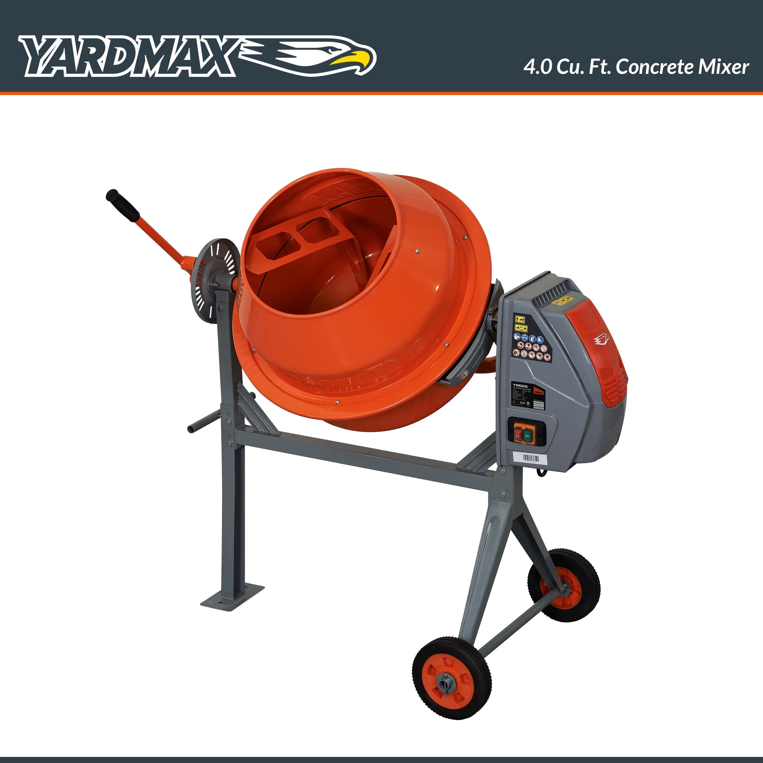 YARDMAX 4.0 CU FT concrete mixer 4.0-Cu. Feet 0.68 -HP Concrete Mixers