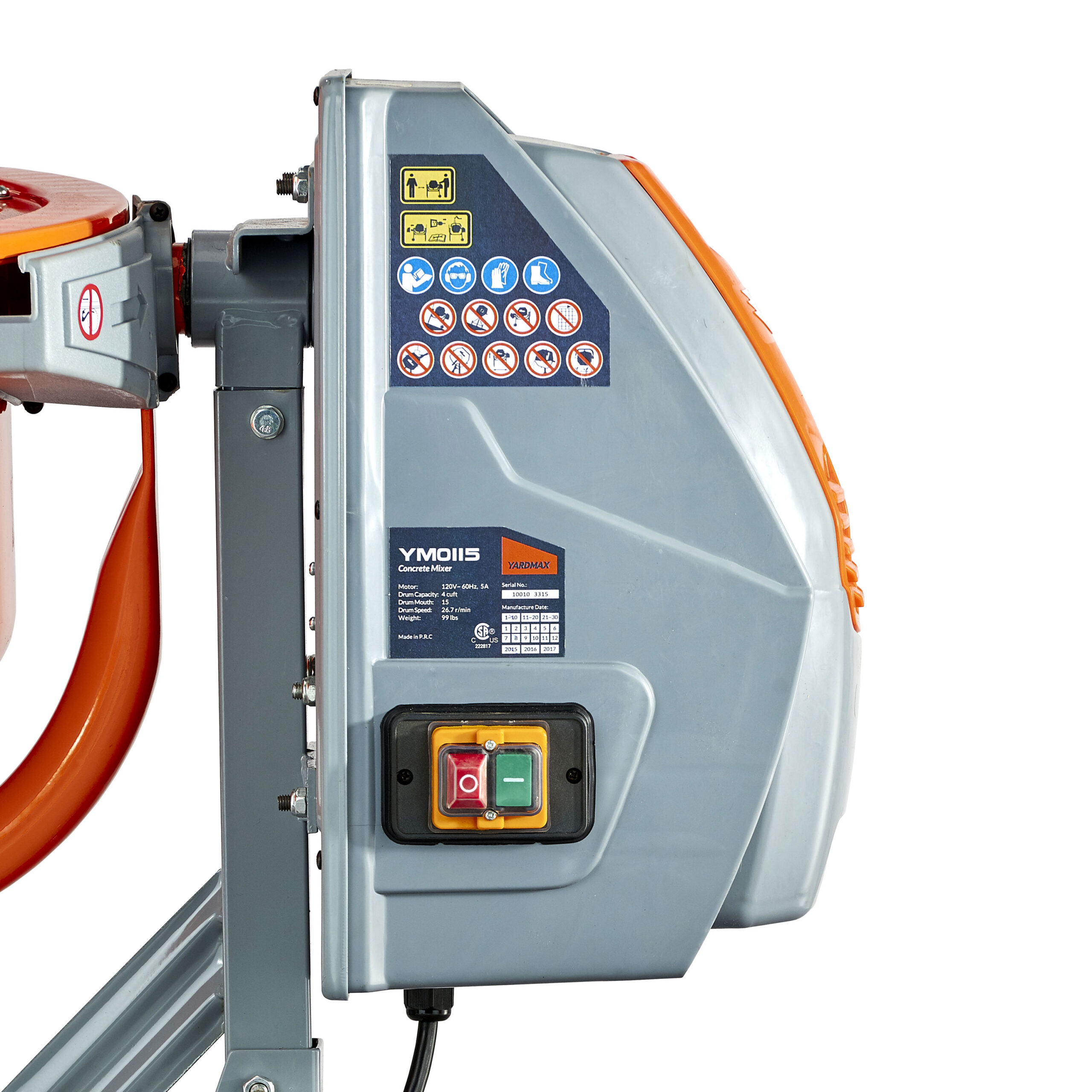 YARDMAX 4.0 CU FT concrete mixer 4.0-Cu. Feet 0.68 -HP Concrete Mixers