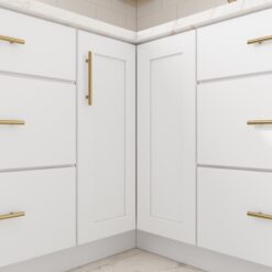RELIABILT Fairplay 36.00-in W x 34.5-in H x 24-in D White Lazy susan Corner base Ready to assemble Plywood Cabinet (Recessed Panel Shaker)