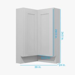 RELIABILT Fairplay 36.00-in W x 34.5-in H x 24-in D White Lazy susan Corner base Ready to assemble Plywood Cabinet (Recessed Panel Shaker)