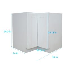 RELIABILT Fairplay 36.00-in W x 34.5-in H x 24-in D White Lazy susan Corner base Ready to assemble Plywood Cabinet (Recessed Panel Shaker)