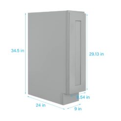 RELIABILT Overlake 9-in W x 34.5-in H x 24-in D Gray Base Ready to assemble Plywood Cabinet (Recessed Panel Shaker)