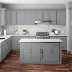 RELIABILT Overlake 9-in W x 34.5-in H x 24-in D Gray Base Ready to assemble Plywood Cabinet (Recessed Panel Shaker)