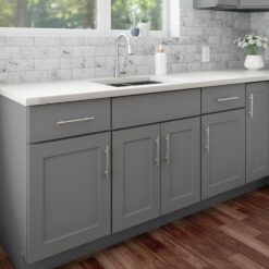 RELIABILT Overlake 9-in W x 34.5-in H x 24-in D Gray Base Ready to assemble Plywood Cabinet (Recessed Panel Shaker)