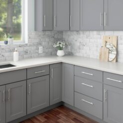 RELIABILT Overlake 9-in W x 34.5-in H x 24-in D Gray Base Ready to assemble Plywood Cabinet (Recessed Panel Shaker)
