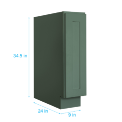 RELIABILT Monroe 9-in W x 34.5-in H x 24-in D Basil Green Base Ready to assemble Plywood Cabinet ( Recessed panel Shaker )