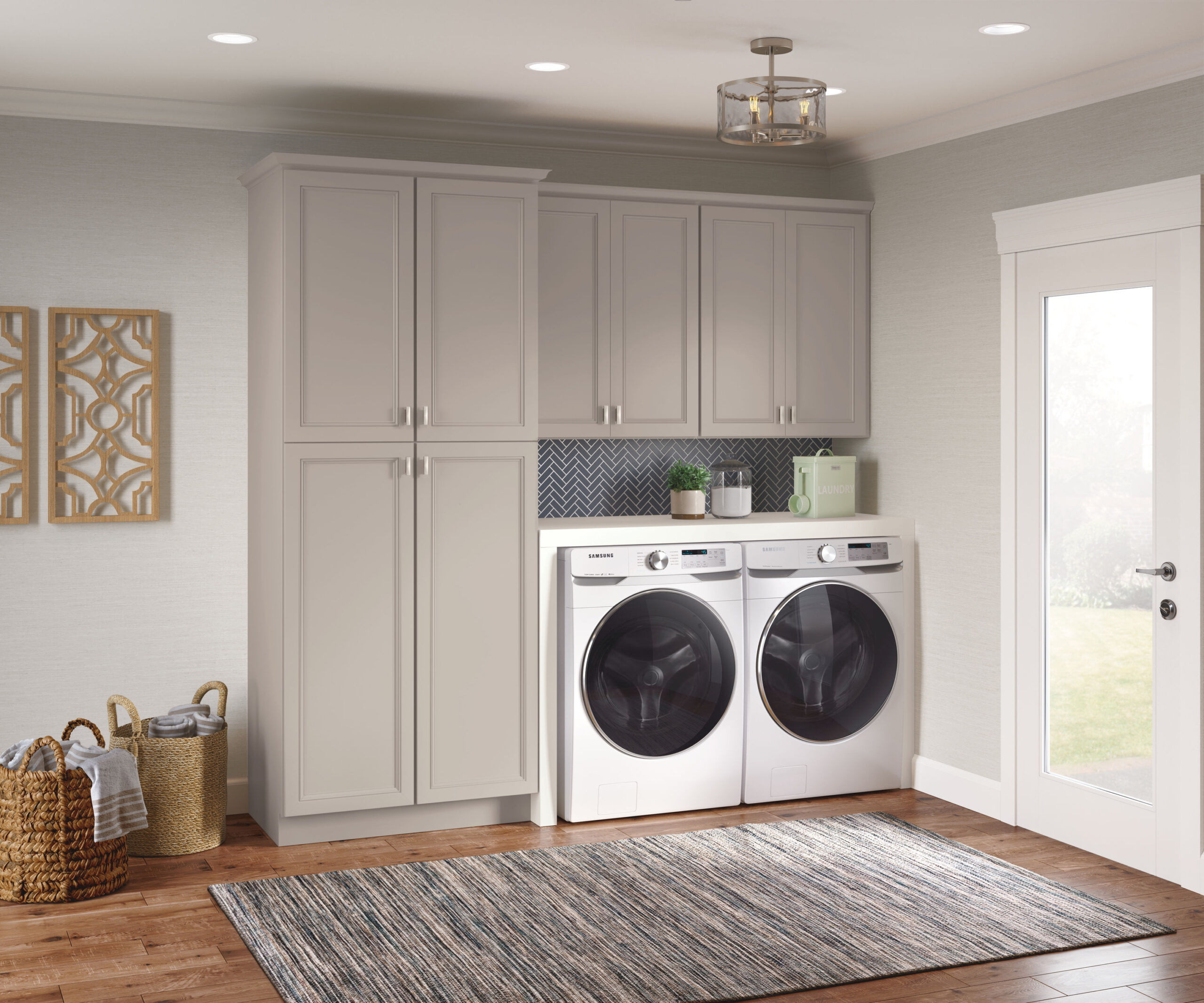 Diamond NOW Wintucket 36-in W x 35-in H x 23.75-in D Cloud Gray Base Fully assembled Cabinet ( Recessed panel Square )