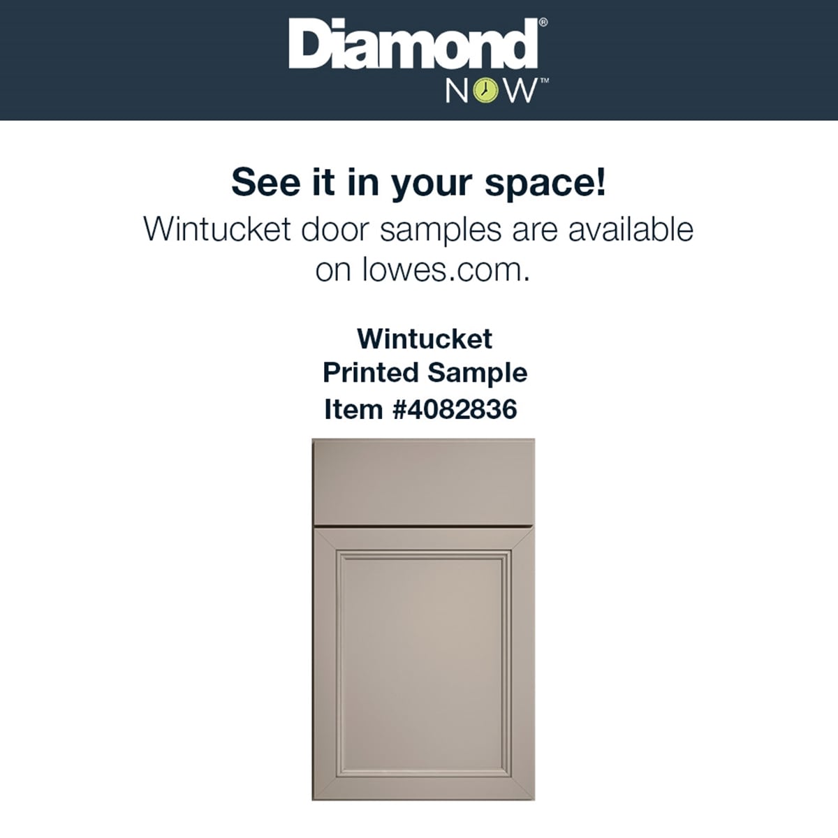 Diamond NOW Wintucket 36-in W x 35-in H x 23.75-in D Cloud Gray Base Fully assembled Cabinet ( Recessed panel Square )