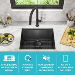 Kraus Kore Undermount 21-Inches x 19-Inches Stainless steel Single bowl 16 -Gauge Workstation Kitchen Sink