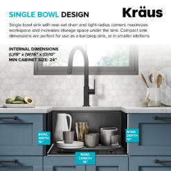 Kraus Kore Undermount 21-Inches x 19-Inches Stainless steel Single bowl 16 -Gauge Workstation Kitchen Sink