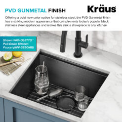 Kraus Kore Undermount 21-Inches x 19-Inches Stainless steel Single bowl 16 -Gauge Workstation Kitchen Sink