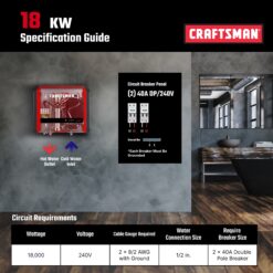 CRAFTSMAN 18kw Pro-plus Multi Application Electric Tankless Water Heater