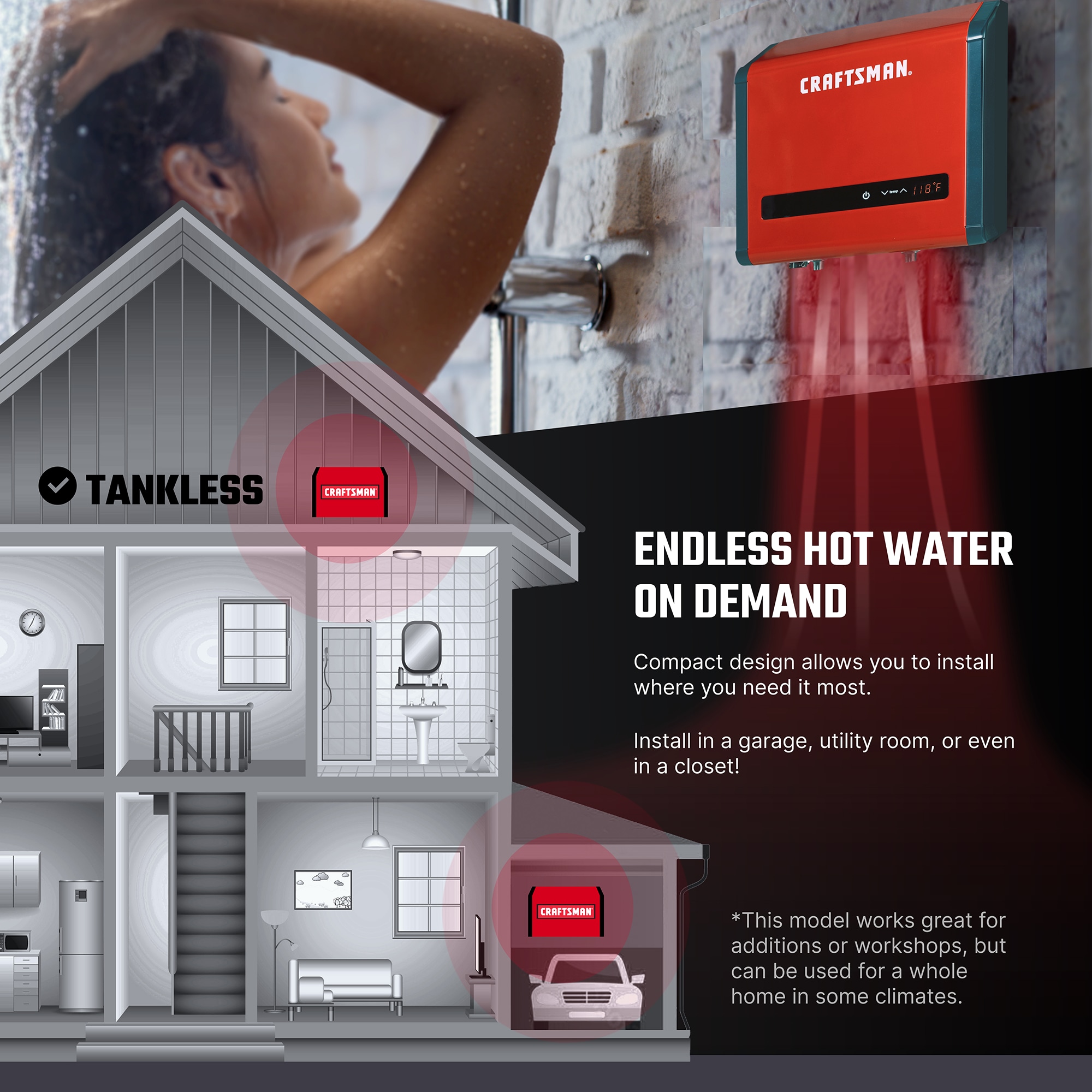 CRAFTSMAN 18kw Pro-plus Multi Application Electric Tankless Water Heater