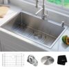 Kraus Standart PRO Dual-mount 33-in x 22-in Stainless steel Single bowl 2-Hole 16 -Gauge Kitchen Sink