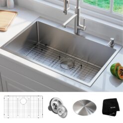 Kraus Standart PRO Dual-mount 33-in x 22-in Stainless steel Single bowl 2-Hole 16 -Gauge Kitchen Sink