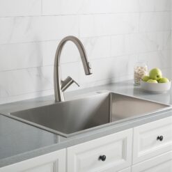 Kraus Standart PRO Dual-mount 33-in x 22-in Stainless steel Single bowl 2-Hole 16 -Gauge Kitchen Sink