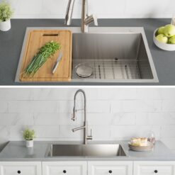 Kraus Standart PRO Dual-mount 33-in x 22-in Stainless steel Single bowl 2-Hole 16 -Gauge Kitchen Sink