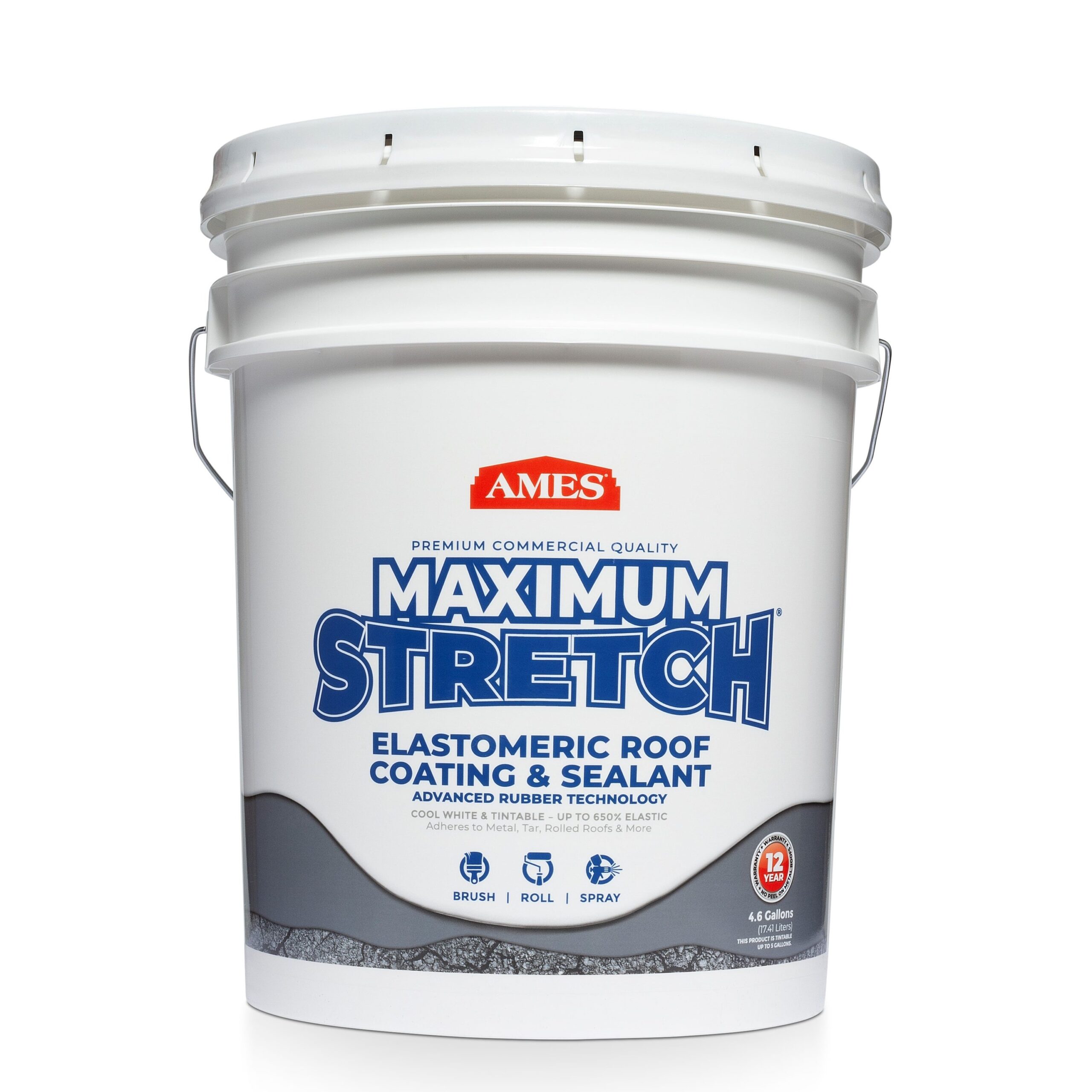 AMES Maximum Stretch 5-gallon White Elastomeric Reflective Roof Coating
