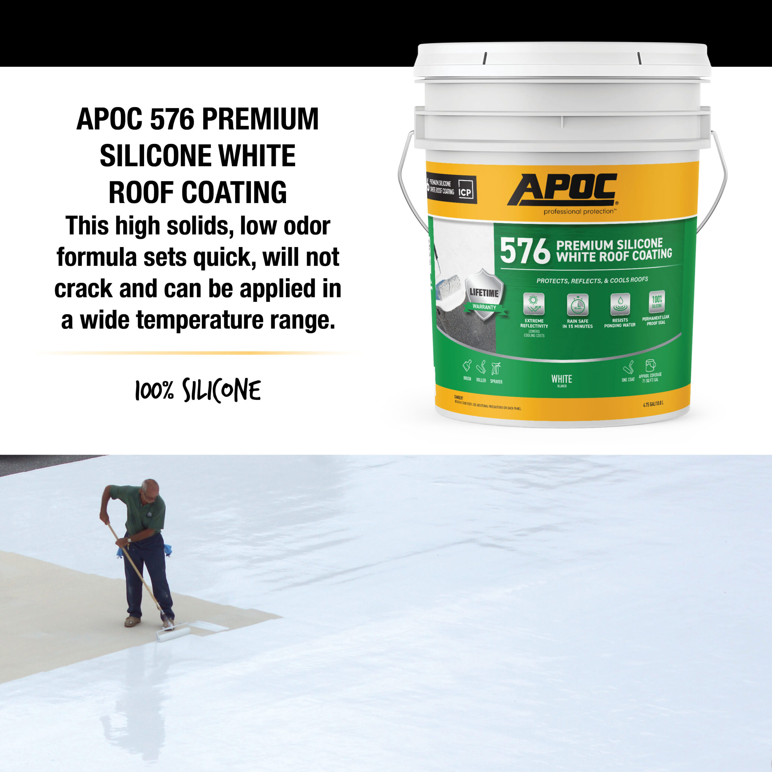APOC 576 4.75-gallon White Silicone Reflective Roof Coating