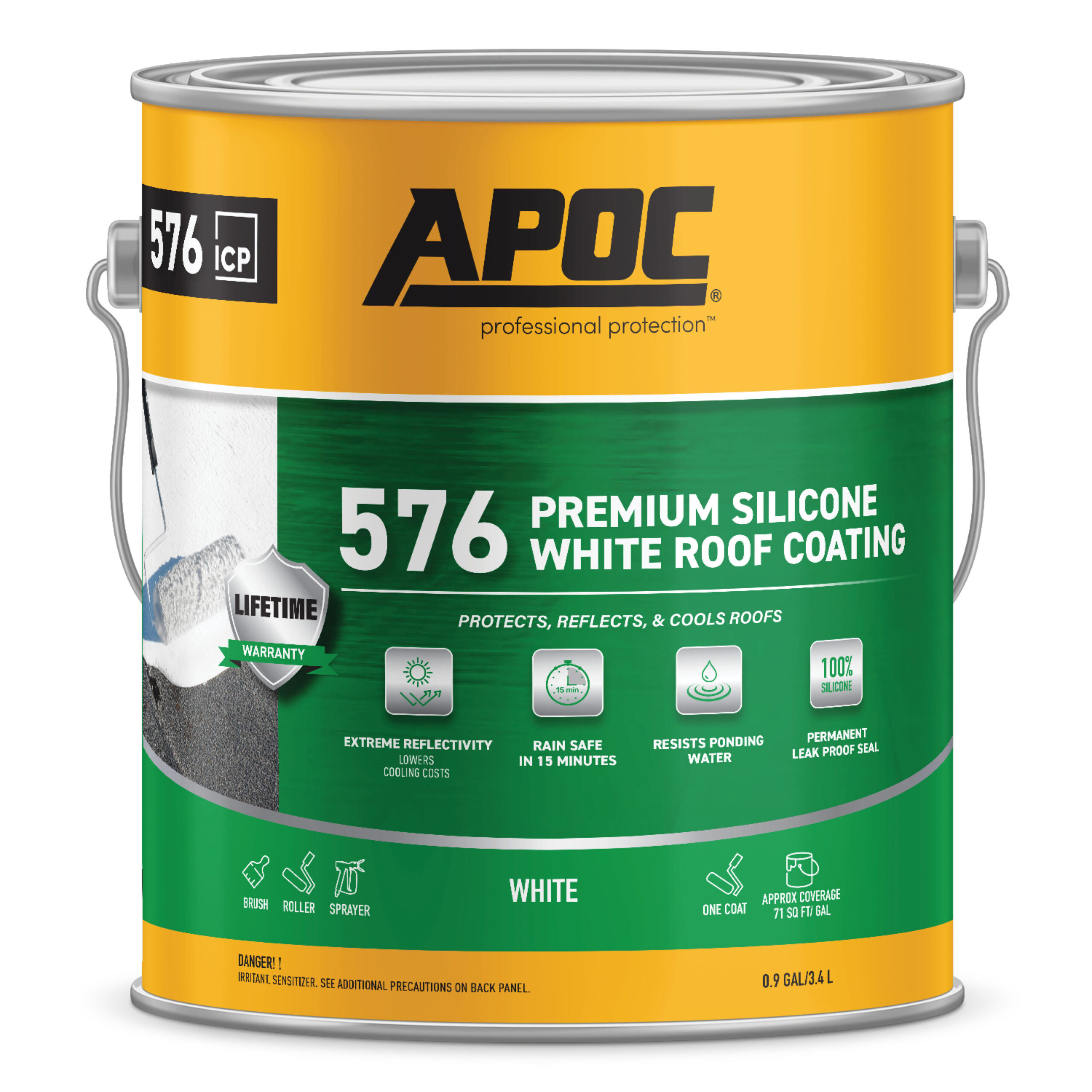 APOC 576 3.6-quart White Silicone Reflective Roof Coating