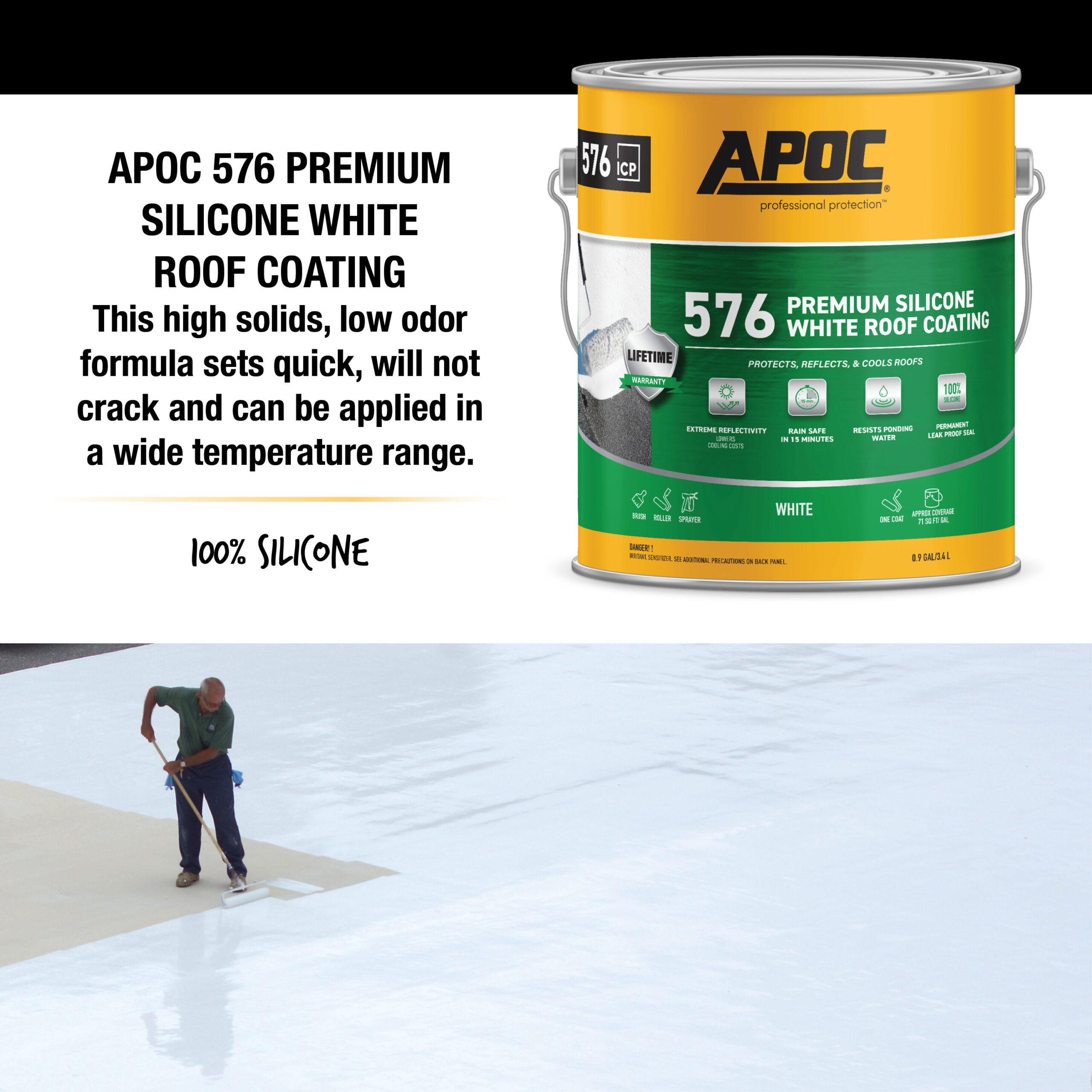 APOC 576 3.6-quart White Silicone Reflective Roof Coating